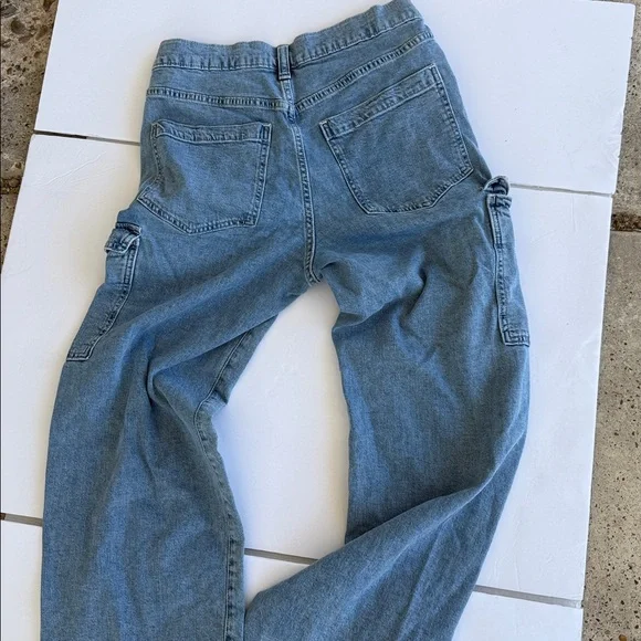 Blue Denim Cargo Jeans - Picture 5 of 5